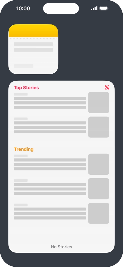 Press and hold the required Widget Stack. Press and hold the required Widget Stack.