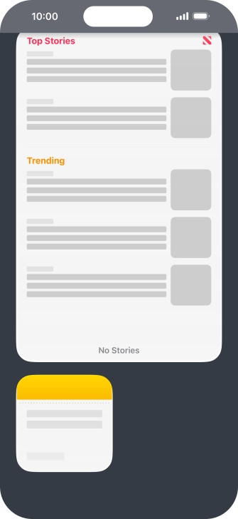 Press and hold the required widget until a pop-up menu is displayed. Press and hold the required widget until a pop-up menu is displayed.