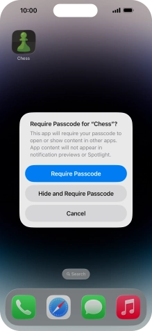 Press Require Passcode. Press Require Passcode.