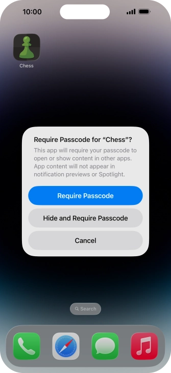 Press Require Passcode. Press Require Passcode.