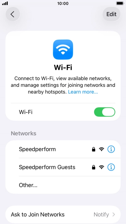 Press the required Wi-Fi network and key in the password for the Wi-Fi network. Press the required Wi-Fi network and key in the password for the Wi-Fi network.