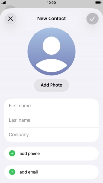 Press First name and key in the first name. Press First name and key in the first name.