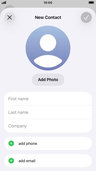 Press First name and key in the first name. Press First name and key in the first name.