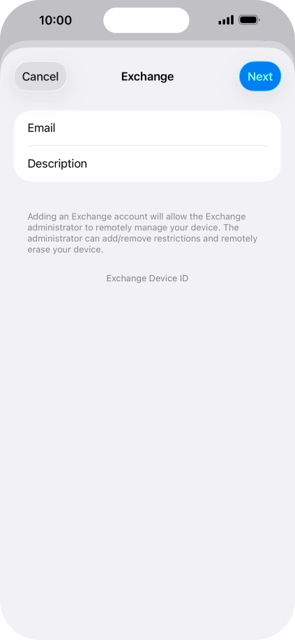 Press Description and key in the required name. Press Description and key in the required name.