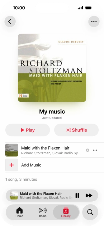 Press the song title. Press the song title.