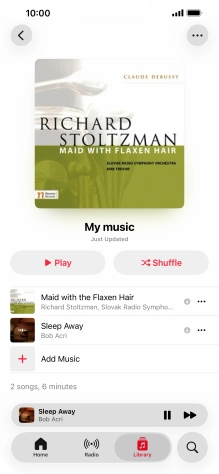 Press the song title. Press the song title.