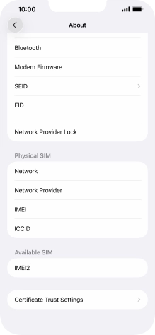 Your phone's EID number is displayed below EID. Your phone's EID number is displayed below EID.