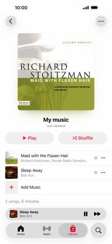 Press the song title. Press the song title.