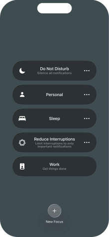 Press the required focus mode to activate or deactivate it immediately. Press the required focus mode to activate or deactivate it immediately.