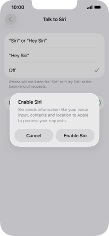Press Enable Siri. Press Enable Siri.