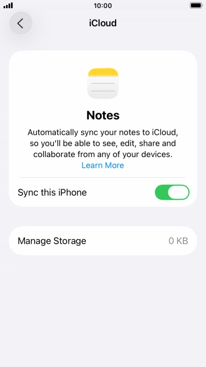 Press the indicator to turn synchronisation of each app on or off. Press the indicator to turn synchronisation of each app on or off.