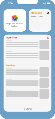 Slide your finger up or down on the screen to see more widgets. Slide your finger up or down on the screen to see more widgets.