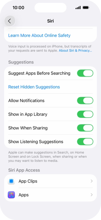 Press the required app. Press the required app.