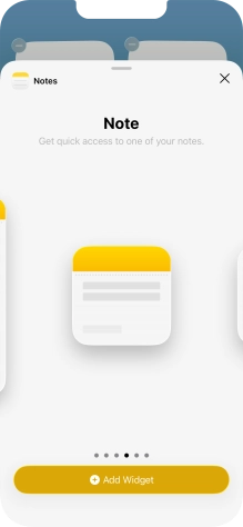 Slide your finger right or left on the screen to select the required widget size. Slide your finger right or left on the screen to select the required widget size.