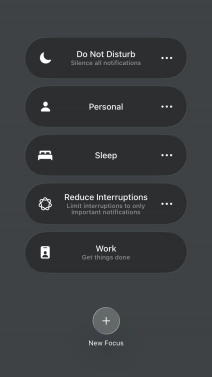 Press the required focus mode to activate or deactivate it immediately. Press the required focus mode to activate or deactivate it immediately.