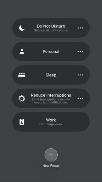 Press the required focus mode to activate or deactivate it immediately. Press the required focus mode to activate or deactivate it immediately.