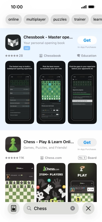 Press the required app. Press the required app.