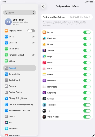 Press Background App Refresh. Press Background App Refresh.