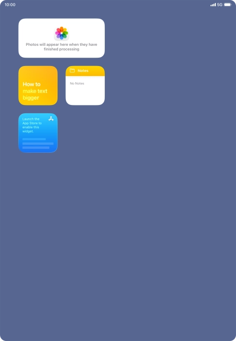 Press and hold the required widget until a pop-up menu is displayed. Press and hold the required widget until a pop-up menu is displayed.
