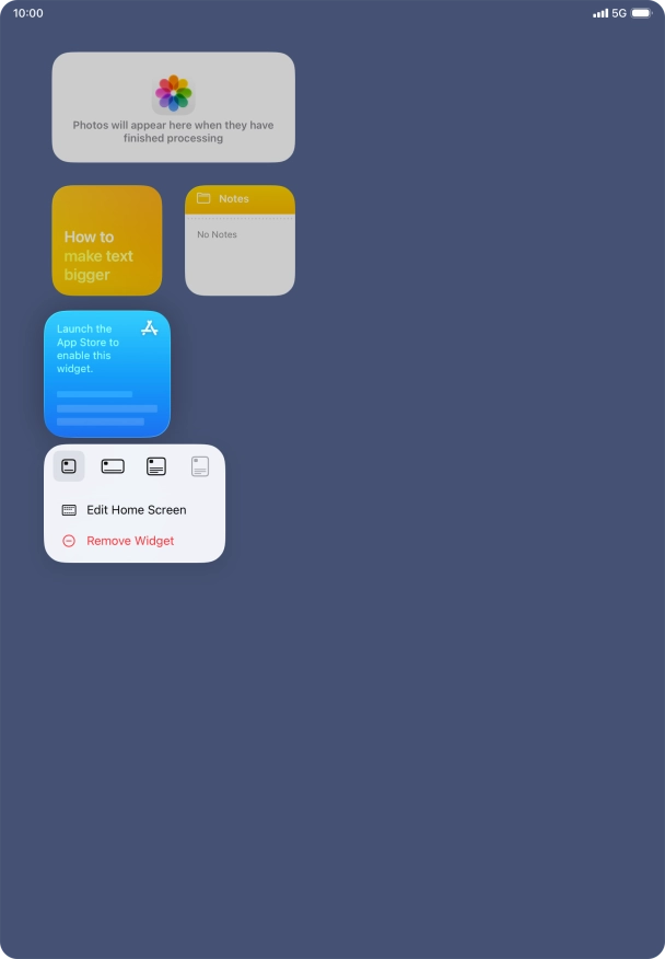 Press Remove Widget. Press Remove Widget.