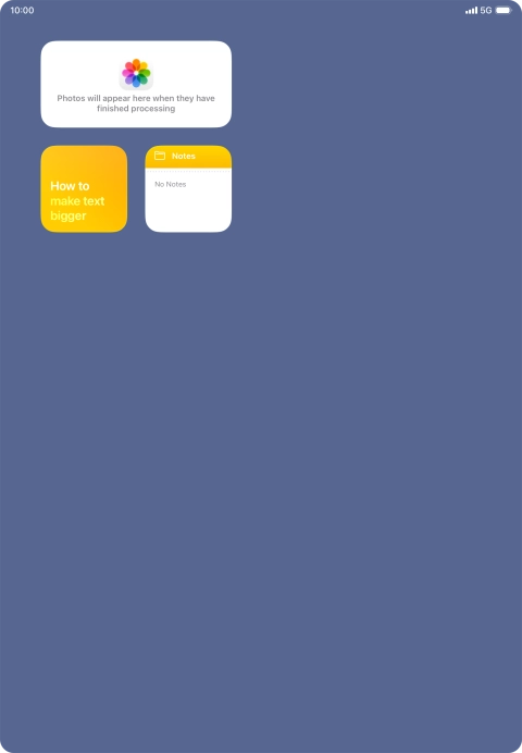 Slide your finger up or down on the screen to see more widgets. Slide your finger up or down on the screen to see more widgets.
