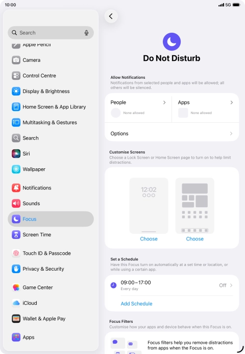 Press People and follow the instructions on the screen to select which contacts you would like to receive calls and notifications from when Do Not Disturb is turned on. Press People and follow the instructions on the screen to select which contacts you would like to receive calls and notifications from when Do Not Disturb is turned on.