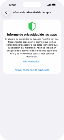 Pulsa Activar el informe de privacidad para activar la función. Pulsa Activar el informe de privacidad para activar la función.