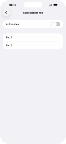 Si desactivas la función, pulsa la red deseada. Si desactivas la función, pulsa la red deseada.