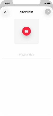 Press the text input field and key in a name for the playlist. Press the text input field and key in a name for the playlist.