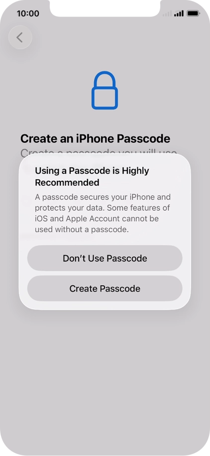 If you turn off the function, press Don't Use Passcode. If you turn off the function, press Don't Use Passcode.