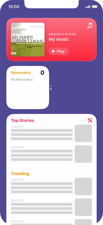 Press and hold the required Widget Stack. Press and hold the required Widget Stack.