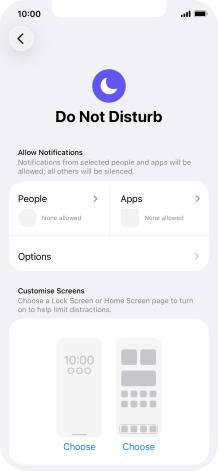 Press People and follow the instructions on the screen to select which contacts you would like to receive calls and notifications from when Do Not Disturb is turned on. Press People and follow the instructions on the screen to select which contacts you would like to receive calls and notifications from when Do Not Disturb is turned on.