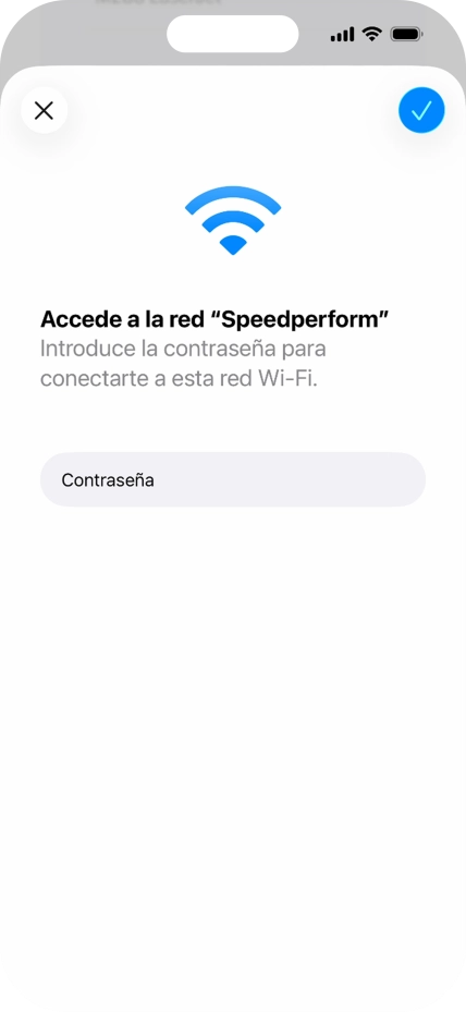 Introduce la contraseña de la red wifi y pulsa el icono de aceptar. Introduce la contraseña de la red wifi y pulsa el icono de aceptar.