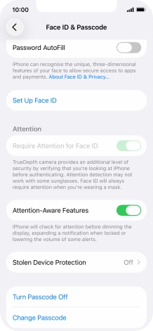 Press Turn Passcode Off and key in the phone lock code. Press Turn Passcode Off and key in the phone lock code.