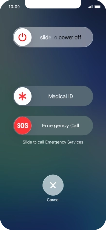 Press and drag the power off icon right. Press and drag the power off icon right.