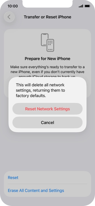 Press Reset Network Settings. Press Reset Network Settings.