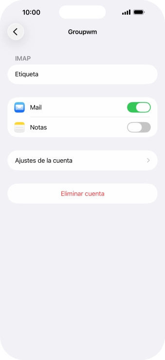 Pulsa Ajustes de la cuenta. Pulsa Ajustes de la cuenta.