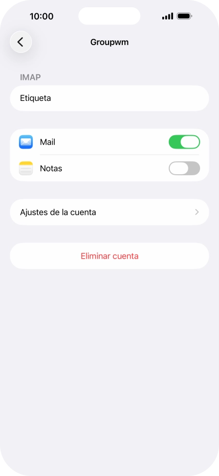 Pulsa Ajustes de la cuenta. Pulsa Ajustes de la cuenta.