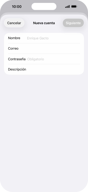Pulsa Nombre e introduce el nombre del remitente. Pulsa Nombre e introduce el nombre del remitente.