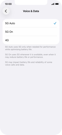 To turn on automatic switch between 5G and 4G, press 5G Auto. To turn on automatic switch between 5G and 4G, press 5G Auto.