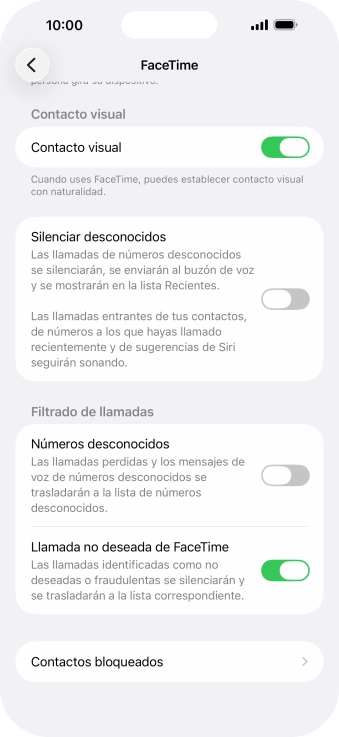 Pulsa Contactos bloqueados. Pulsa Contactos bloqueados.