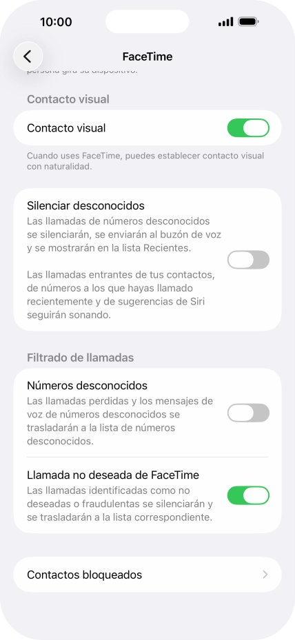 Pulsa Contactos bloqueados. Pulsa Contactos bloqueados.
