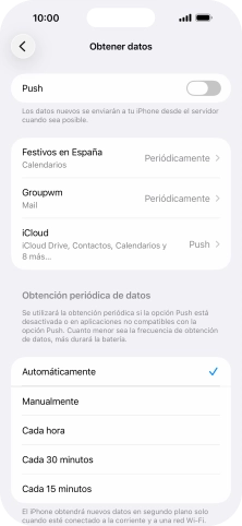 Si desactivas la función, pulsa el ajuste deseado. Si desactivas la función, pulsa el ajuste deseado.