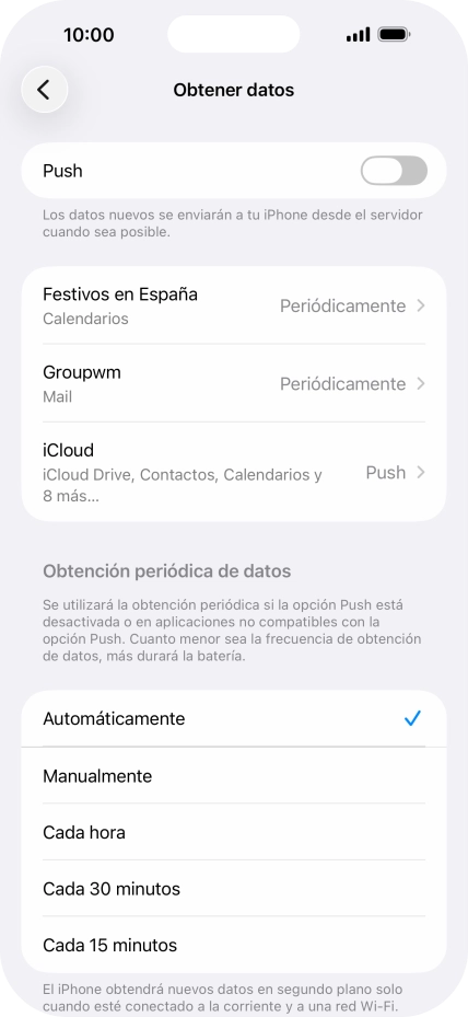 Si desactivas la función, pulsa el ajuste deseado. Si desactivas la función, pulsa el ajuste deseado.