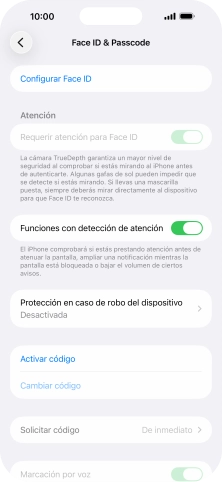 Pulsa Configurar Face ID. Pulsa Configurar Face ID.