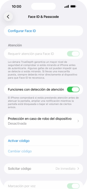 Pulsa Configurar Face ID. Pulsa Configurar Face ID.