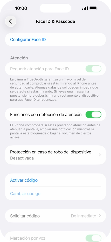Pulsa Configurar Face ID. Pulsa Configurar Face ID.