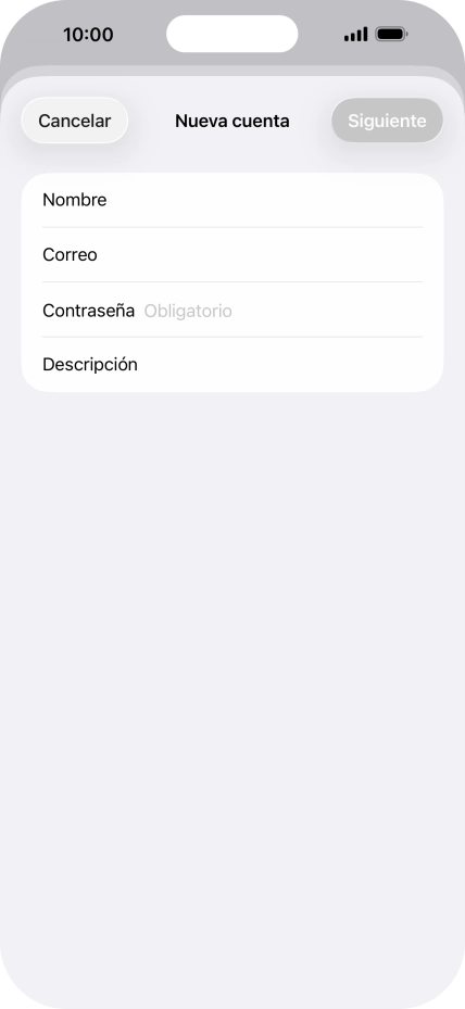 Pulsa Contraseña e introduce la contraseña de tu cuenta de correo electrónico. Pulsa Contraseña e introduce la contraseña de tu cuenta de correo electrónico.