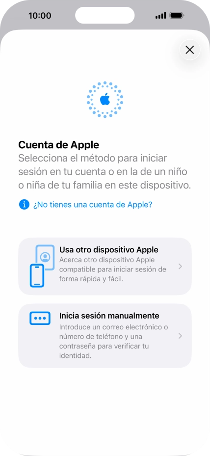 Pulsa Inicia sesión manualmente. Pulsa Inicia sesión manualmente.