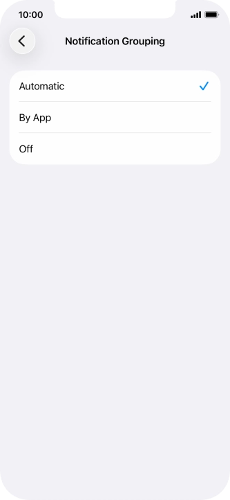 Press the required setting. Press the required setting.
